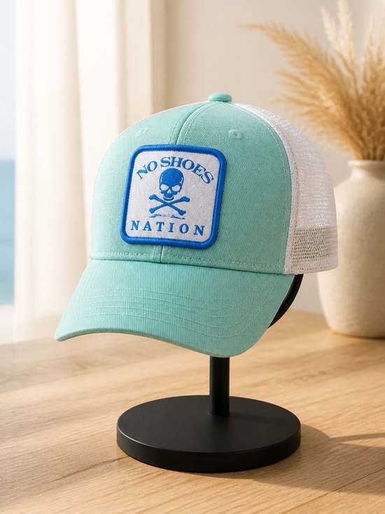 Accessories - No Shoes Nation Mint & White Trucker Hat